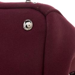 Pre Owned Prada Burgundy Canvas Studded and Crystal Gardener's Tote