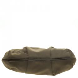 Pre Owned Prada Olive Green Nylon Wristlet Clutch