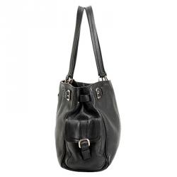 Pre Owned Prada Black Leather Shoulder Bag