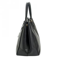 Pre Owned Prada Black Saffiano Medium Lux Tote
