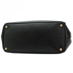 Pre Owned Prada Black Saffiano Medium Lux Tote