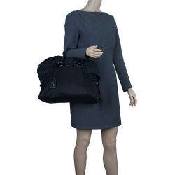 Pre Owned حقيبة بولر برادا تيستو حافة مكشكشة سوداء