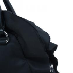 Pre Owned حقيبة بولر برادا تيستو حافة مكشكشة سوداء