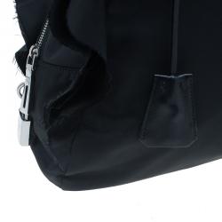 Pre Owned حقيبة بولر برادا تيستو حافة مكشكشة سوداء