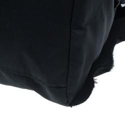 Pre Owned حقيبة بولر برادا تيستو حافة مكشكشة سوداء