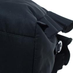 Pre Owned حقيبة بولر برادا تيستو حافة مكشكشة سوداء