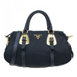 Prada Black Tessuto Nylon Satchel Bag