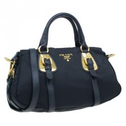 Prada Black Tessuto Nylon Satchel Bag