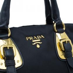 Prada Black Tessuto Nylon Satchel Bag