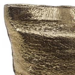 Pre Owned Prada Gold Crackled Leather Oversized Clutch