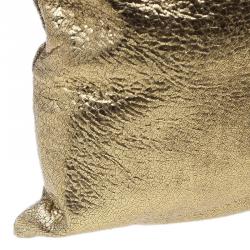 Pre Owned Prada Gold Crackled Leather Oversized Clutch