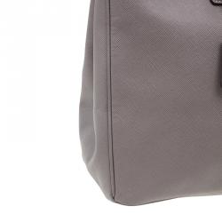 Pre Owned Prada Grey Saffiano Medium Lux Tote
