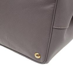 Pre Owned Prada Grey Saffiano Medium Lux Tote