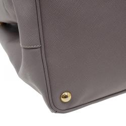Pre Owned Prada Grey Saffiano Medium Lux Tote