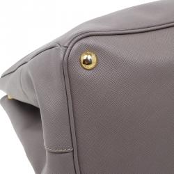 Pre Owned Prada Grey Saffiano Medium Lux Tote