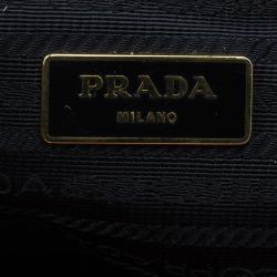 Pre Owned Prada Red Patent Leather Floral Framed Top Handle Bag