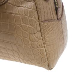 Pre Owned Prada Brown Crocodile Leather Bowler Bag