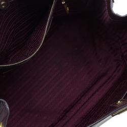Pre Owned Prada Burgundy Saffiano Leather Medium Lux Tote