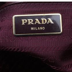 Pre Owned Prada Burgundy Saffiano Leather Medium Lux Tote