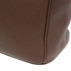 Pre Owned Prada Brown Vitello Daino Leather Shopper Tote