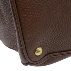 Pre Owned Prada Brown Vitello Daino Leather Shopper Tote