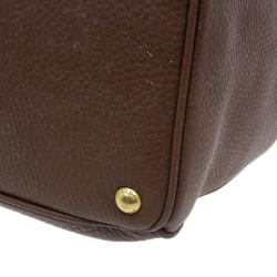 Pre Owned Prada Brown Vitello Daino Leather Shopper Tote