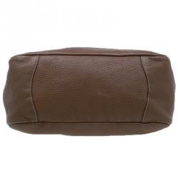 Pre Owned Prada Brown Leather Vitello Daino Tote Bag