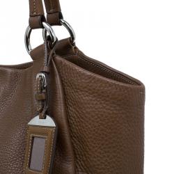 Pre Owned Prada Brown Leather Vitello Daino Tote Bag