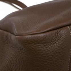 Pre Owned Prada Brown Leather Vitello Daino Tote Bag
