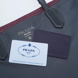 Prada Grey Tessuto Saffiano Tote Bag