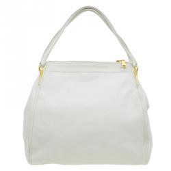 Pre Owned Prada Cream Saffiano Leather Sacca 2 Manici Tote Bag
