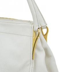 Pre Owned Prada Cream Saffiano Leather Sacca 2 Manici Tote Bag