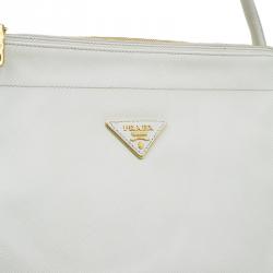 Pre Owned Prada Cream Saffiano Leather Sacca 2 Manici Tote Bag