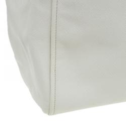 Pre Owned Prada Cream Saffiano Leather Sacca 2 Manici Tote Bag