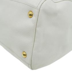 Pre Owned Prada Cream Saffiano Leather Sacca 2 Manici Tote Bag