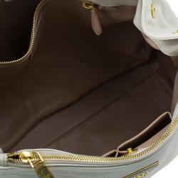 Pre Owned Prada Cream Saffiano Leather Sacca 2 Manici Tote Bag