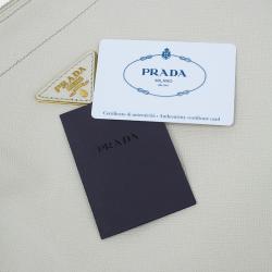 Pre Owned Prada Cream Saffiano Leather Sacca 2 Manici Tote Bag