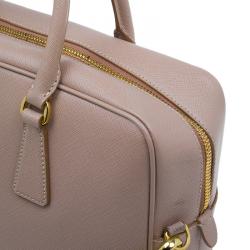 Pre Owned Prada Cammeo Saffiano Lux Leather Top Handle Bauletto Bag