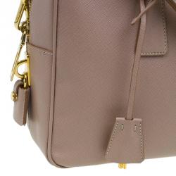 Pre Owned Prada Cammeo Saffiano Lux Leather Top Handle Bauletto Bag