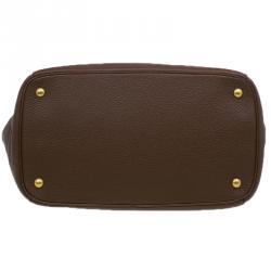 Pre Owned Prada Tobacco Vitello Daino Leather Shopper Tote Bag