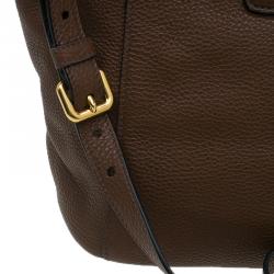 Pre Owned Prada Tobacco Vitello Daino Leather Shopper Tote Bag