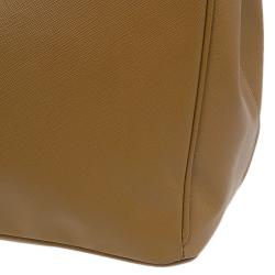 Pre Owned Prada Caramel Saffiano Lux Leather Large Double Zip Tote Bag