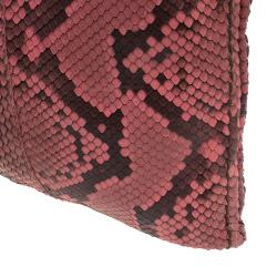 Pre Owned Prada Rosa Python Flat Zip Clutch