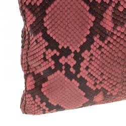 Pre Owned Prada Rosa Python Flat Zip Clutch