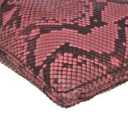 Pre Owned Prada Rosa Python Flat Zip Clutch