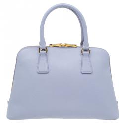 Pre Owned Prada Lilac Saffiano Lux Leather Medium Vernice Promenade Top Handle Bag