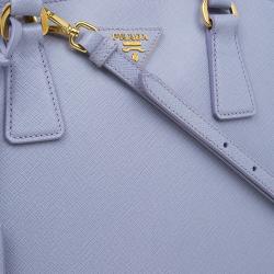 Pre Owned Prada Lilac Saffiano Lux Leather Medium Vernice Promenade Top Handle Bag