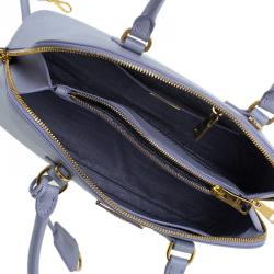 Pre Owned Prada Lilac Saffiano Lux Leather Medium Vernice Promenade Top Handle Bag