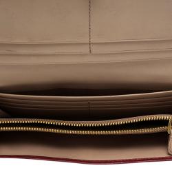 Pre Owned Prada Red Studded and Quilted Leather Continental Flap Wallet