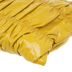 مملوكة مسبقًا حقيبة كلتش برادا غوفر شيرد جلد أصفر لامع